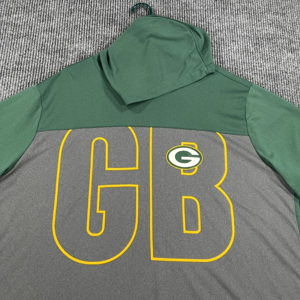 Green Bay Packers Pullover Hooded‎ Shirt Mens 3XL Green Short Sleeve Nike NFL